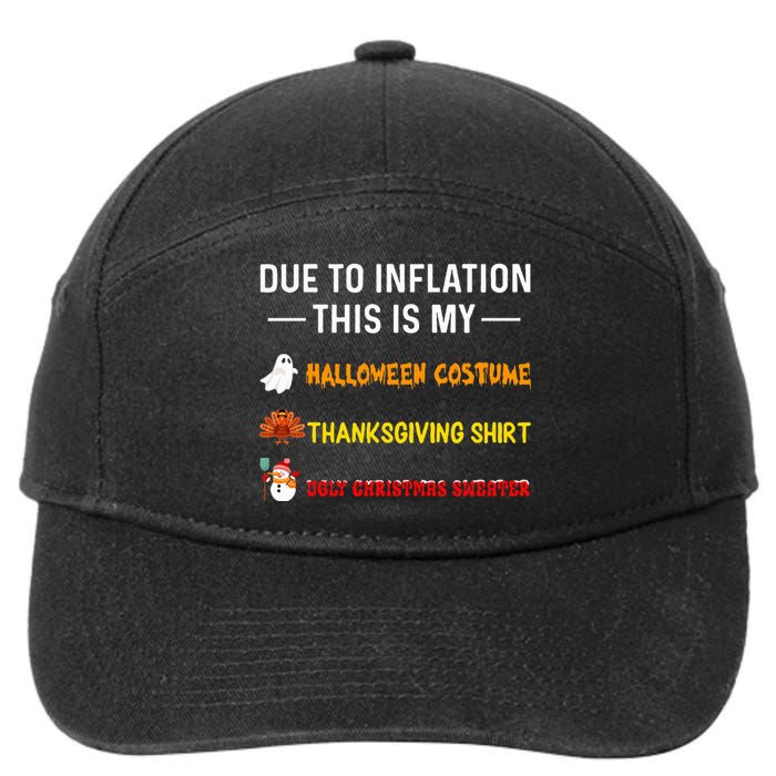 Due To Inflation This Is My Funny Halloween Costume 7-Panel Snapback Hat