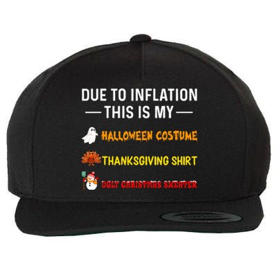 Due To Inflation This Is My Funny Halloween Costume Wool Snapback Cap