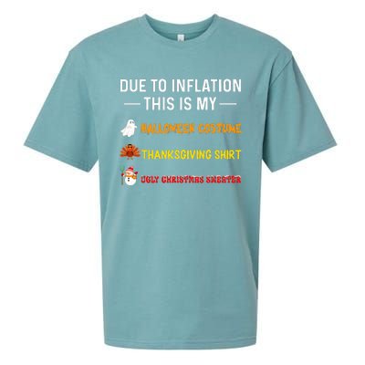 Due To Inflation This Is My Funny Halloween Costume Sueded Cloud Jersey T-Shirt