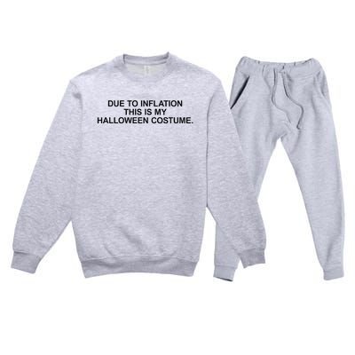 Due To Inflation This Is My Halloween Costume Generic Funny Premium Crewneck Sweatsuit Set