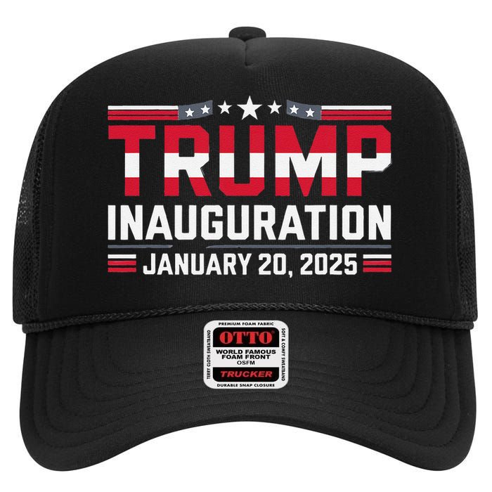 Donald Trump Inauguration Day 2025 High Crown Mesh Back Trucker Hat