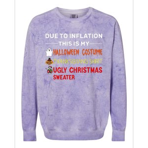 Due to Inflation This is My Halloween Thanksgiving Colorblast Crewneck Sweatshirt