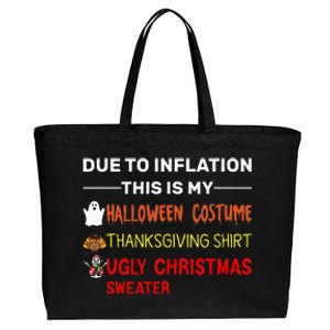 Due to Inflation This is My Halloween Thanksgiving Cotton Canvas Jumbo Tote