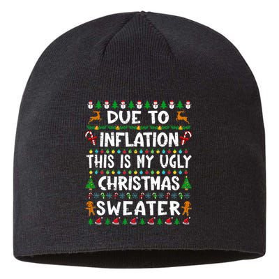 Due To Inflation Funny Christmas Sweater Xmas  Sustainable Beanie