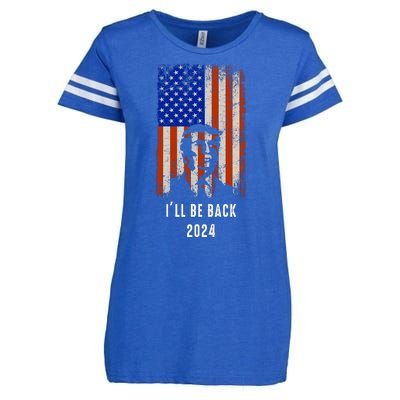 Donald Trump I'll Be Back Trump 2024 Vintage Flag Enza Ladies Jersey Football T-Shirt