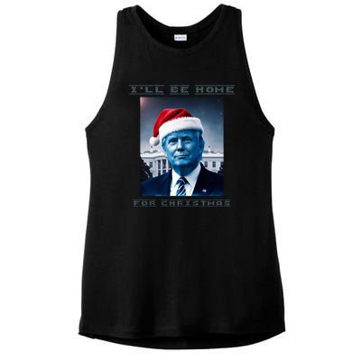 Donald Trump Ill Be Home For Christmas Inauguration Ladies PosiCharge Tri-Blend Wicking Tank