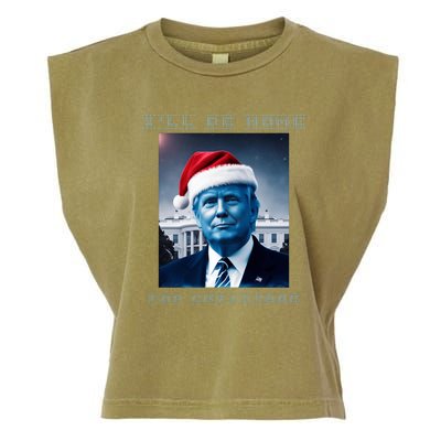 Donald Trump Ill Be Home For Christmas Inauguration Garment-Dyed Women's Muscle Tee