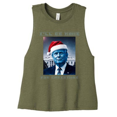 Donald Trump Ill Be Home For Christmas Inauguration Women's Racerback Cropped Tank