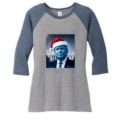 Donald Trump Ill Be Home For Christmas Inauguration Women's Tri-Blend 3/4-Sleeve Raglan Shirt