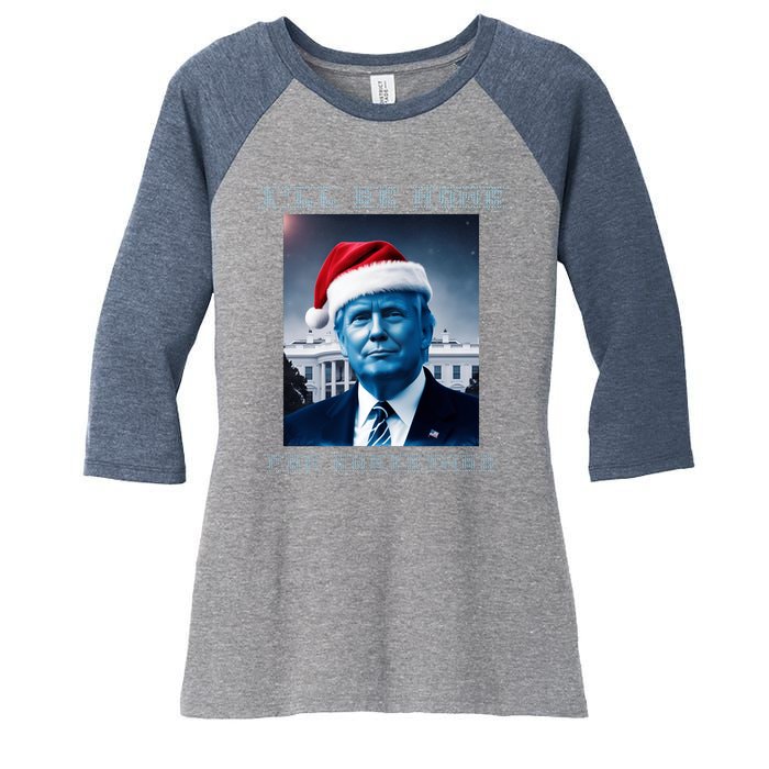 Donald Trump Ill Be Home For Christmas Inauguration Women's Tri-Blend 3/4-Sleeve Raglan Shirt