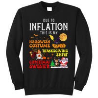 Due To Inflation This Is My Pumpkin Turkey Halloween Sweatshirt