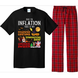 Due To Inflation This Is My Pumpkin Turkey Halloween Pajama Set