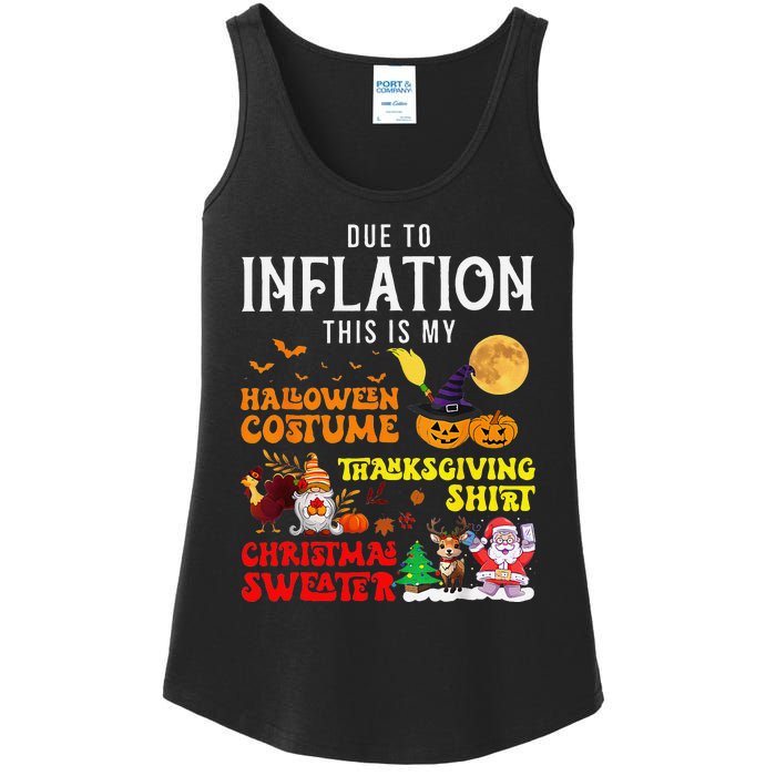 Due To Inflation This Is My Pumpkin Turkey Halloween Ladies Essential Tank