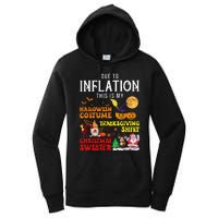 Due To Inflation This Is My Pumpkin Turkey Halloween Women's Pullover Hoodie