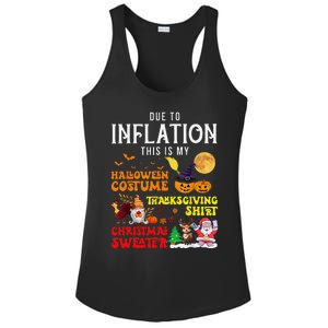 Due To Inflation This Is My Pumpkin Turkey Halloween Ladies PosiCharge Competitor Racerback Tank