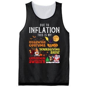 Due To Inflation This Is My Pumpkin Turkey Halloween Mesh Reversible Basketball Jersey Tank