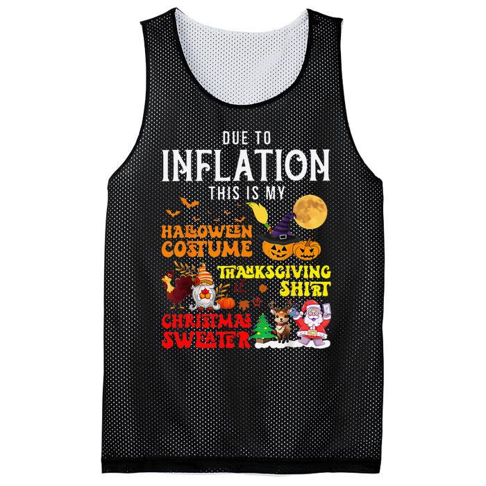 Due To Inflation This Is My Pumpkin Turkey Halloween Mesh Reversible Basketball Jersey Tank