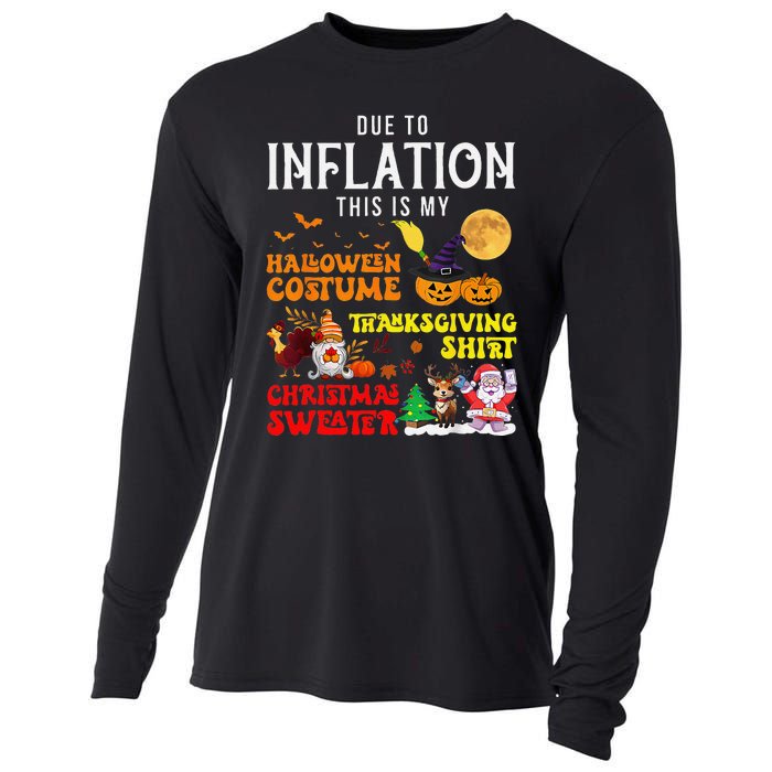 Due To Inflation This Is My Pumpkin Turkey Halloween Cooling Performance Long Sleeve Crew