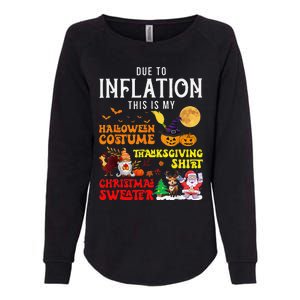 Due To Inflation This Is My Pumpkin Turkey Halloween Womens California Wash Sweatshirt