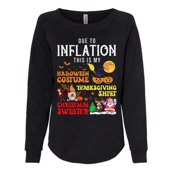 Due To Inflation This Is My Pumpkin Turkey Halloween Womens California Wash Sweatshirt