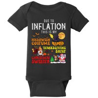 Due To Inflation This Is My Pumpkin Turkey Halloween Baby Bodysuit