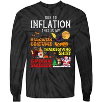 Due To Inflation This Is My Pumpkin Turkey Halloween Tie-Dye Long Sleeve Shirt