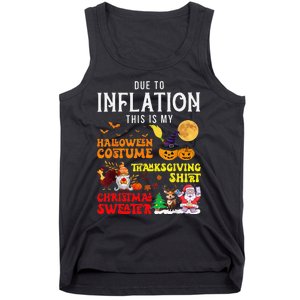 Due To Inflation This Is My Pumpkin Turkey Halloween Tank Top