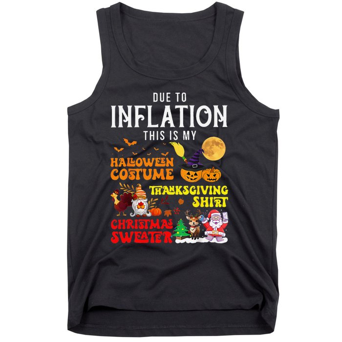 Due To Inflation This Is My Pumpkin Turkey Halloween Tank Top