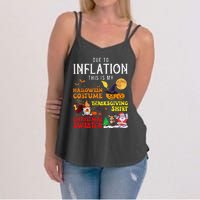 Due To Inflation This Is My Pumpkin Turkey Halloween Women's Strappy Tank