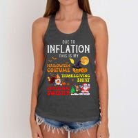 Due To Inflation This Is My Pumpkin Turkey Halloween Women's Knotted Racerback Tank