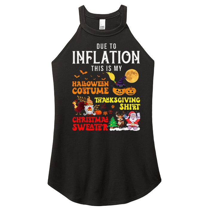 Due To Inflation This Is My Pumpkin Turkey Halloween Women's Perfect Tri Rocker Tank