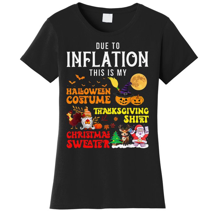 Due To Inflation This Is My Pumpkin Turkey Halloween Women's T-Shirt