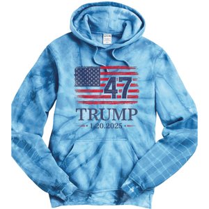 Donald Trump Inauguration Day 2025 47th President 47 Us Flag Tie Dye Hoodie