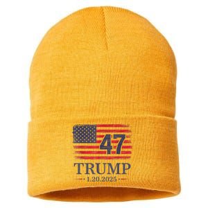 Donald Trump Inauguration Day 2025 47th President 47 Us Flag Sustainable Knit Beanie