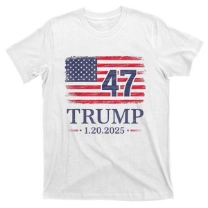 Donald Trump Inauguration Day 2025 47th President 47 Us Flag T-Shirt