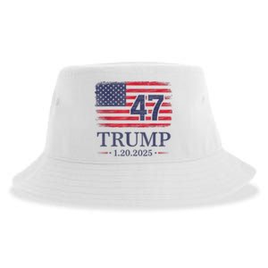 Donald Trump Inauguration Day 2025 47th President 47 Us Flag Sustainable Bucket Hat