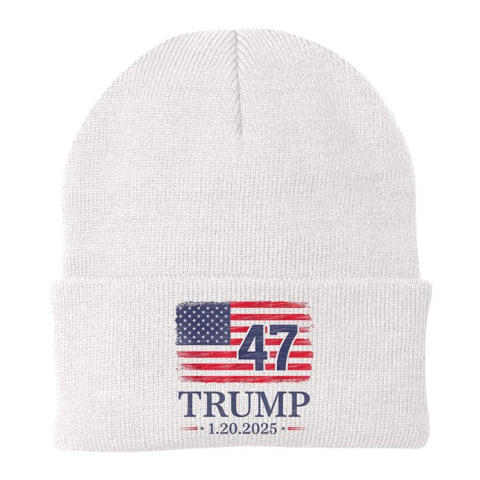 Donald Trump Inauguration Day 2025 47th President 47 Us Flag Knit Cap Winter Beanie