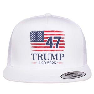 Donald Trump Inauguration Day 2025 47th President 47 Us Flag Flat Bill Trucker Hat