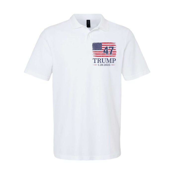 Donald Trump Inauguration Day 2025 47th President 47 Us Flag Softstyle Adult Sport Polo