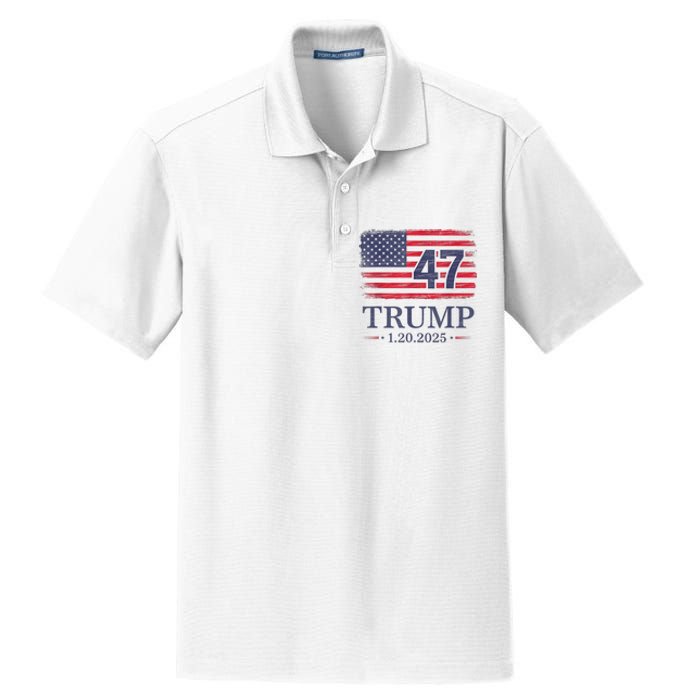 Donald Trump Inauguration Day 2025 47th President 47 Us Flag Dry Zone Grid Polo