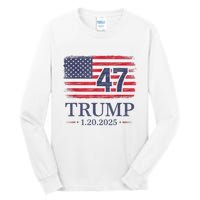 Donald Trump Inauguration Day 2025 47th President 47 Us Flag Tall Long Sleeve T-Shirt