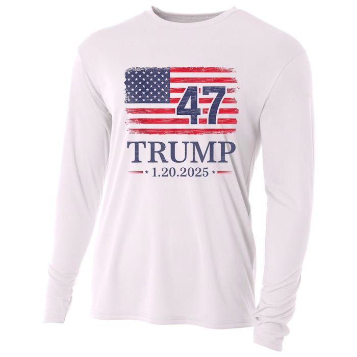 Donald Trump Inauguration Day 2025 47th President 47 Us Flag Cooling Performance Long Sleeve Crew