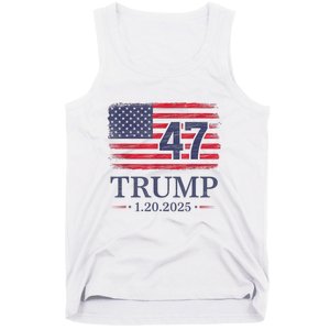 Donald Trump Inauguration Day 2025 47th President 47 Us Flag Tank Top