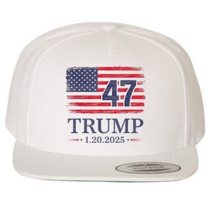 Donald Trump Inauguration Day 2025 47th President 47 Us Flag Wool Snapback Cap