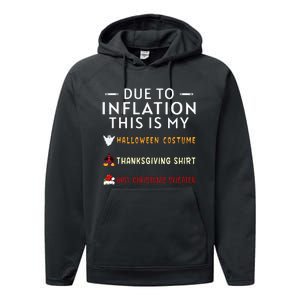 Due To Inflation This Is My Halloween Thanksgiving Xmas Performance Fleece Hoodie