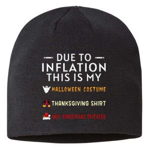 Due To Inflation This Is My Halloween Thanksgiving Xmas Sustainable Beanie