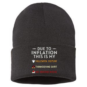 Due To Inflation This Is My Halloween Thanksgiving Xmas Sustainable Knit Beanie