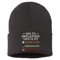 Due To Inflation This Is My Halloween Thanksgiving Xmas Sustainable Knit Beanie