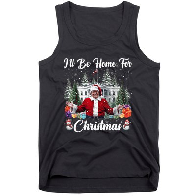 Donald Trump Ill Be Home For Christmas Santa White House Tank Top