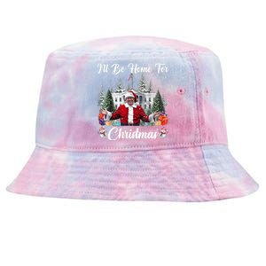 Donald Trump Ill Be Home For Christmas Santa White House Tie-Dyed Bucket Hat